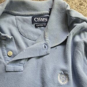 Mens Chaps Blue Polo Shirt Soft Cotton Casual Wear
